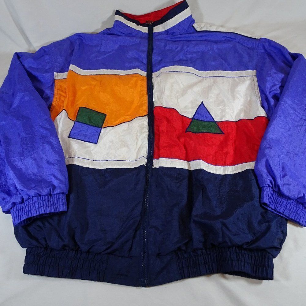 Vintage 90s MacGregor Colorful Full Zip Jacket with Pockets Size L - Picture 3 of 8
